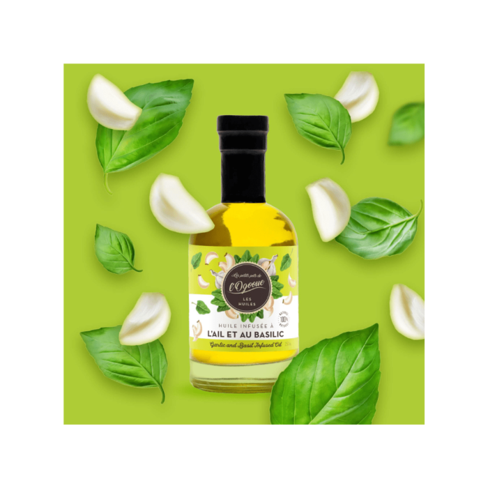 Huile infusée à l’ail et au basilic | LES PETITS POTS DE L'OGOOUÉ 250ml